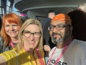 Amanda Webb, Janine Coombes and Gus Bhandal at Atomicon25