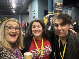 Janine Coombes, Christine Gritmon and Alex Beeching at the Big Festoon